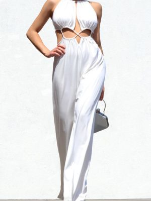 HOLE DING ON JUMPSUIT WHITE