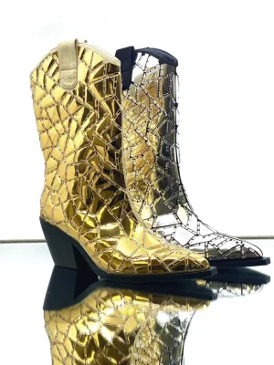 MILEY COWBOY BOOTS GOLD